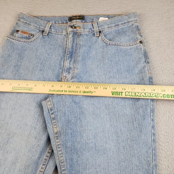 Eddie Bauer Capri Jeans Womens 10P Denim Curvy High Rise Straight Wide Leg Blue - Picture 4 of 13